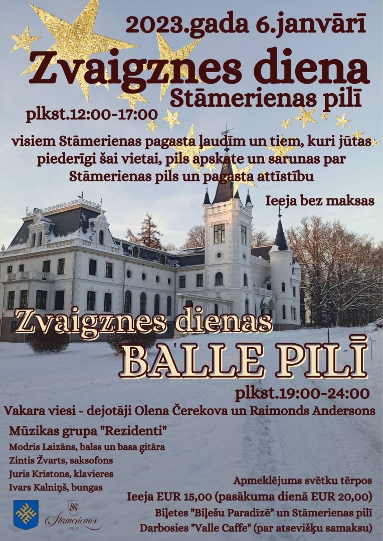 Zvaigznes diena Stāmerienas pilī 6. janvārī 12:00 - 17:00
