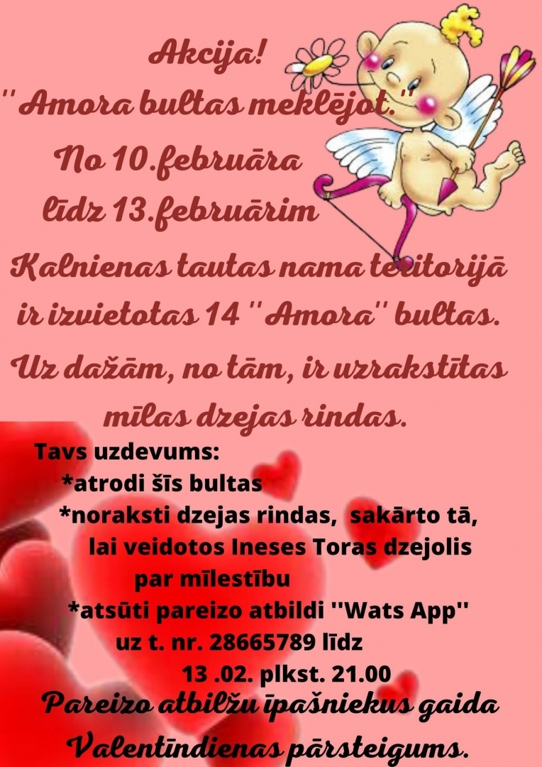 Akcina "Amora bultas meklējot" Kalnienas parkā