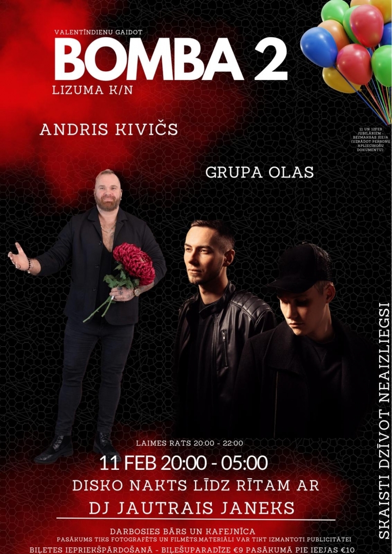 11. februārī Lizuma kultūras namā Andris Kivičs un grupa "Olas""