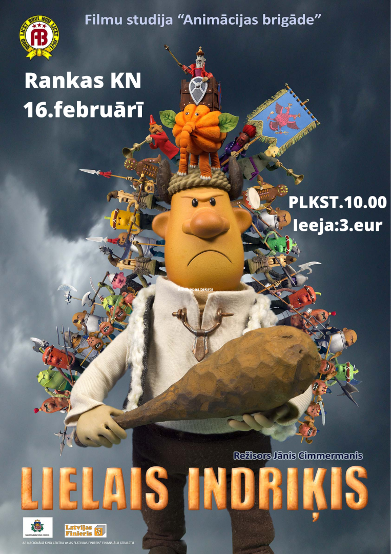 Animācijas filma "Lielais Indriķis" Rankā 16. februārī