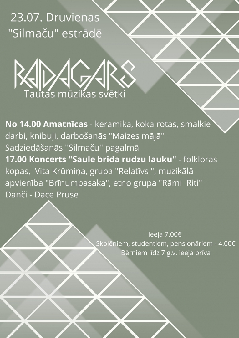 Tautas mūzikas svētki Druvienā 23. jūlijā