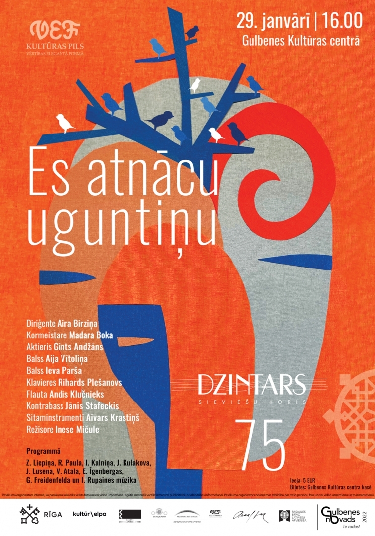 Sieviešu kora "Dzintars" koncerts Gulbenē 29. janvārī 16:00