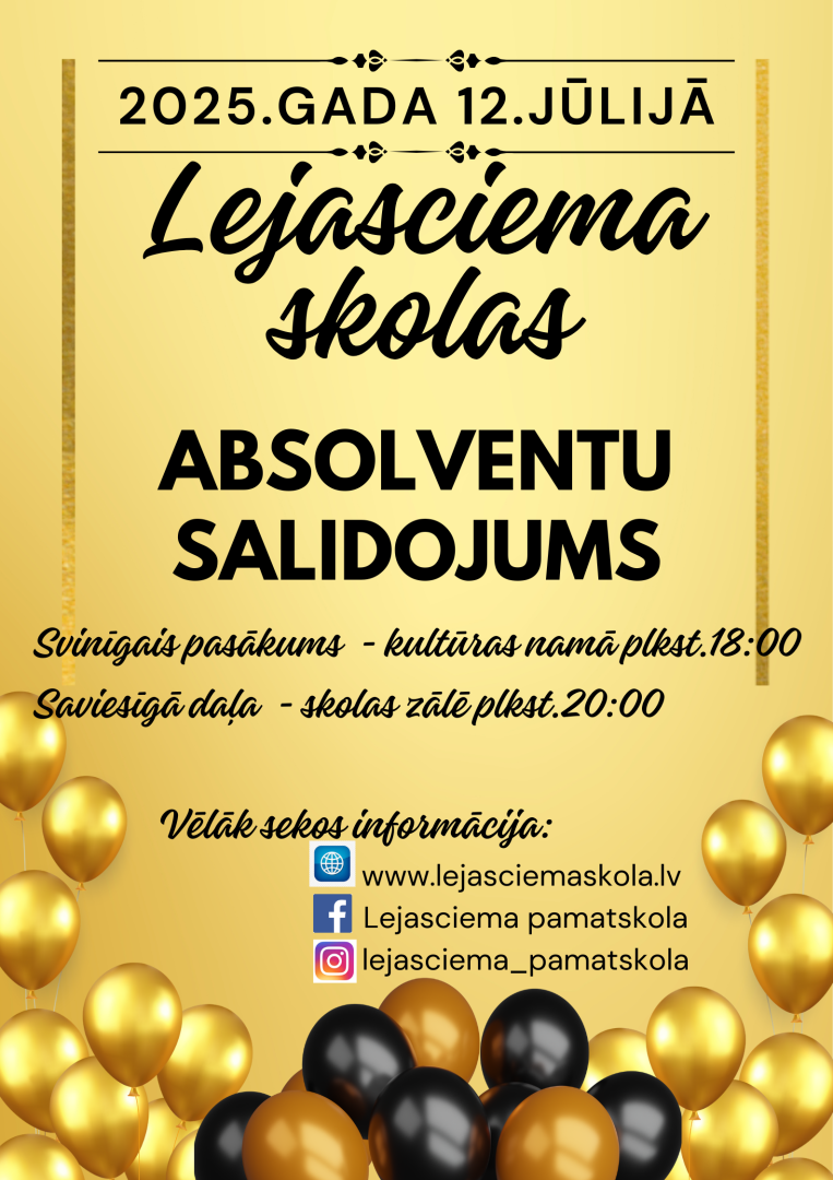 Afiša - aicinājums uz skolas salidojumu Lejasciemā
