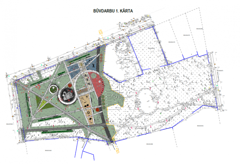 Attēls: Gulbīšu parkam 1.kārtas būvniecība