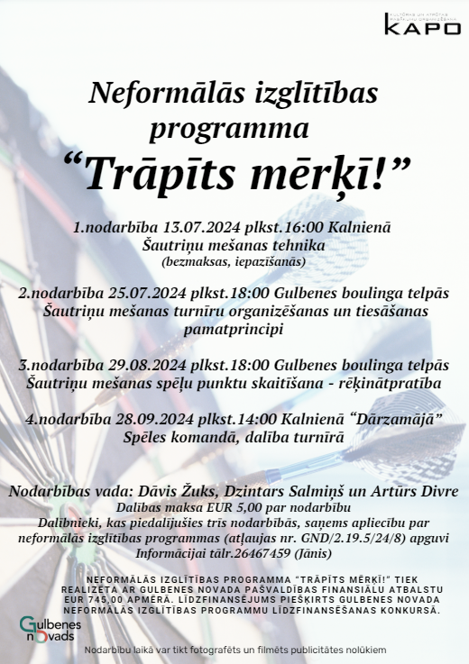 Attēls: KAPO neformālās izglītības programma