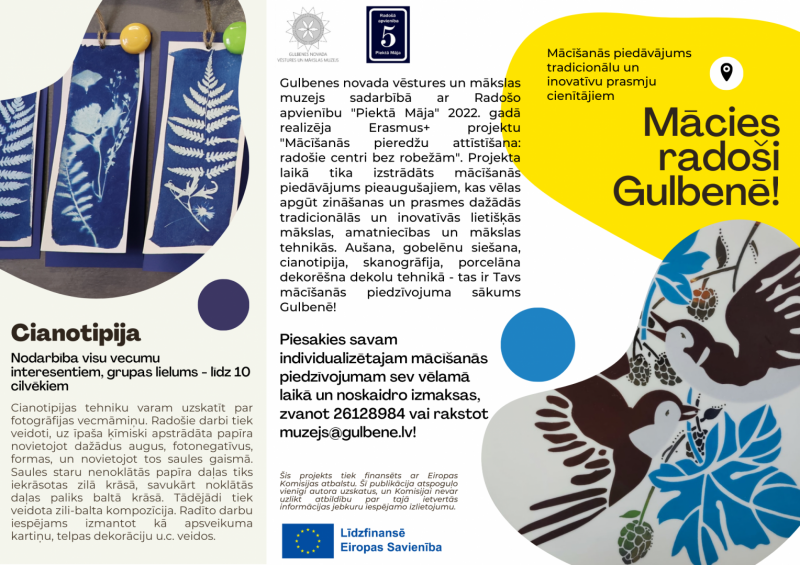 Gulbenes novada vēstures un mākslas muzejs piedāvā mācības pieaugušajiem