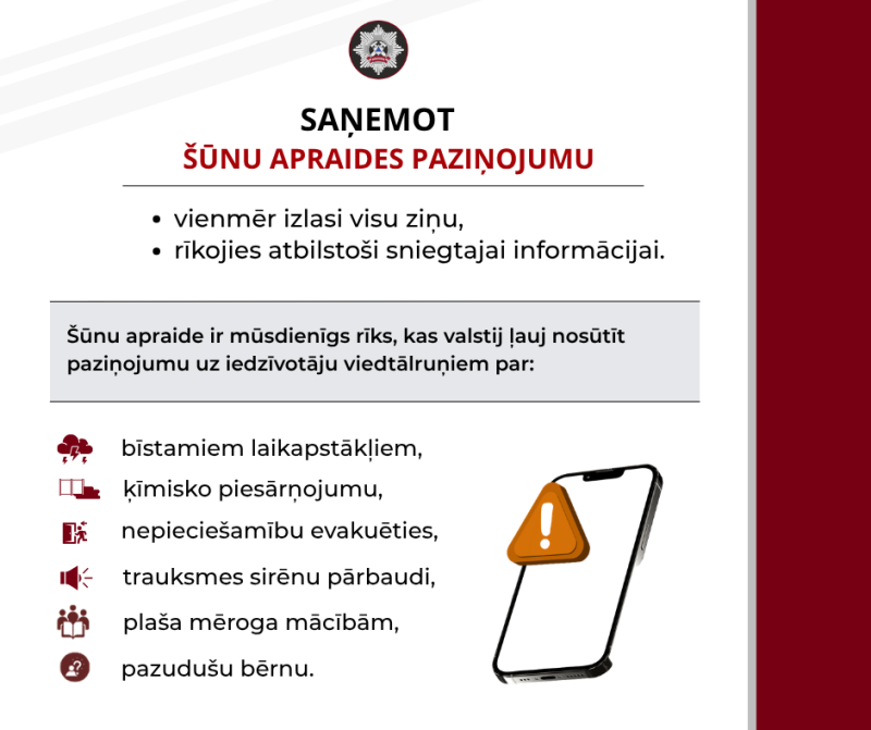 Attēls: 2. jūnijā visā Latvijā iedarbinās trauksmes sirēnas un nosūtīs šūnu apraides paziņojumu