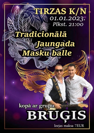 Jaunā gada masku balle Tirzā 1. janvārī 21:00