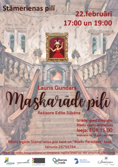 Afiša: Izrāde "Maskarāde pilī"