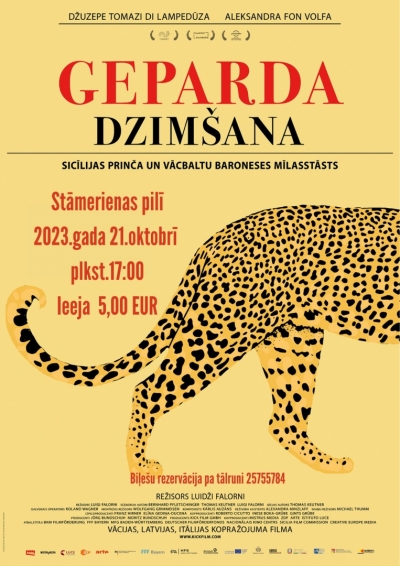 Afiša: Dokumentālā filma "Geparda dzimšana"