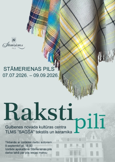 Afiša: Izstāde "Raksti pilī"