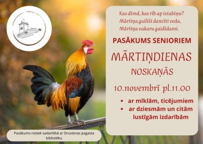 Afiša: Pasākums senioriem Mārtiņdienas noskaņas 