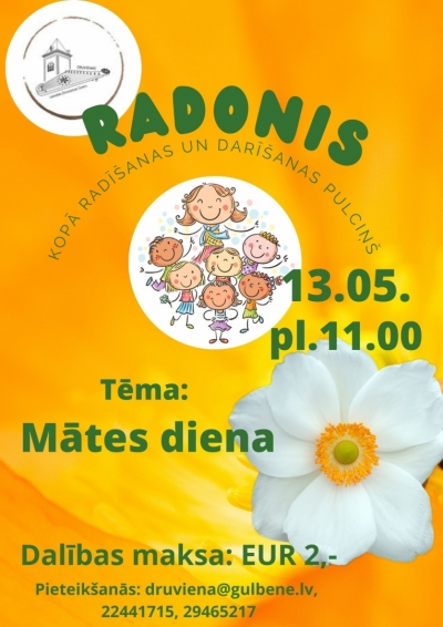 Afiša: kopā radīšanas un darīšanas pulciņš "Radonis"