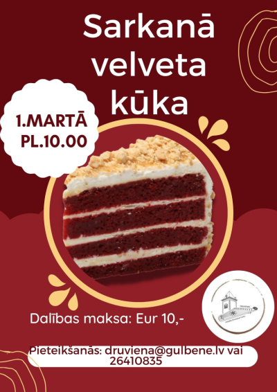 Afiša: Meistarkase "Sarkanā velveta kūka"