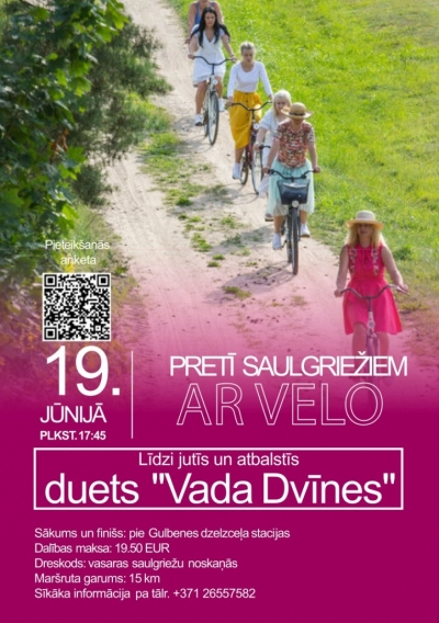 Afiša: Velobrauciens "Pretī saulgriežiem ar velo"
