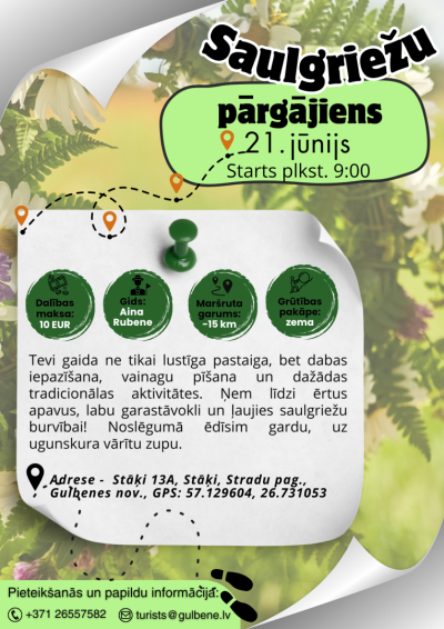 Afiša: Saulgriežu pārgājiens