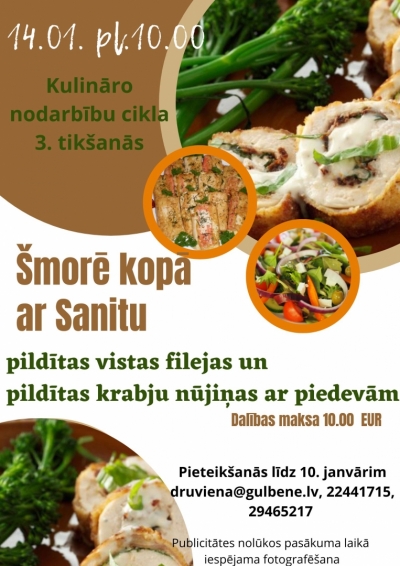 Kulinārā nodarbība "Šmorē kopā ar Sanitu"