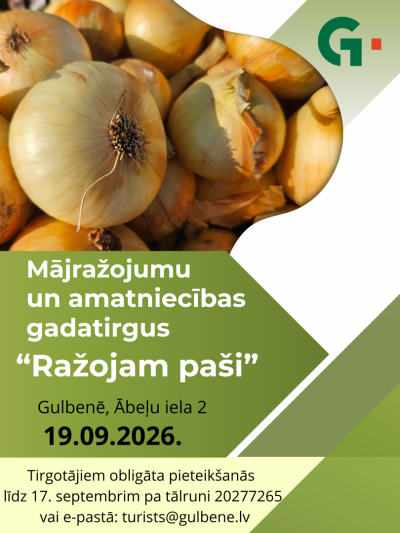 Afiša: Mājražojumu un amatniecības gadatirgus "Ražojam paši"