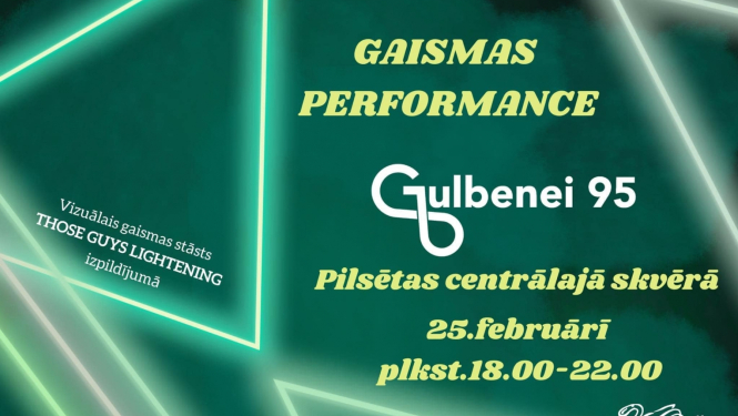 Gaismu performance Gulbenē 25. februārī 18:00