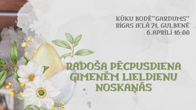 Afiša: radošā pēcpusdiena Lieldienu noskaņās kūku bodē Gulbenē