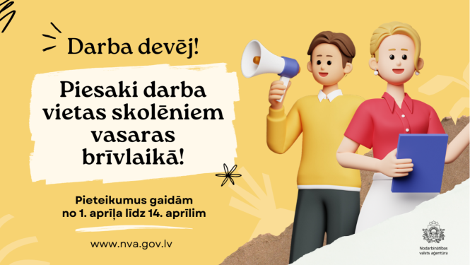 Skolēnu vasaras nodarbinātība 2025 darba devēju pieteikšanās