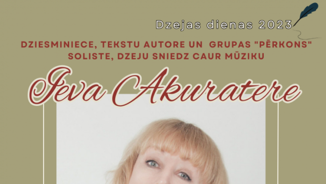 tikšanās ar Ievu Akurateri Gulbenes novada bibliotēkā 7.septembrī plkst. 18.00