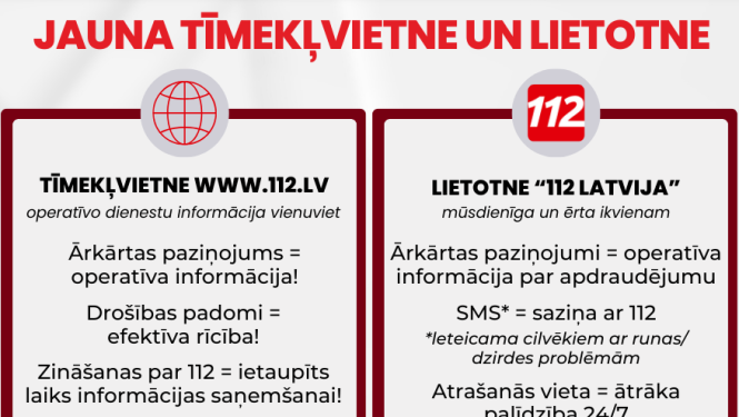 Attēls: VUGD izveidojies jaunu platformu un tīmekļvietni 112.lv