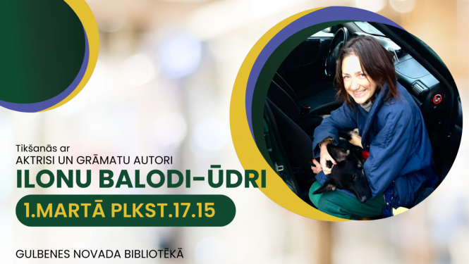 1.martā plkst.17.15 gaidām uz tikšanos ar aktrisi un grāmatu "Ielu muzikantu piezīmes" un "Rīga-Pekina jeb Ceļošana un izdzīvošana ne-sezonā" autori Ilonu Balodi-Ūdri.