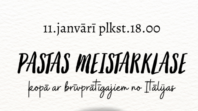 11.janvārī Gulbenes novada bibliotēkā pastas gatavošanas meistarklase