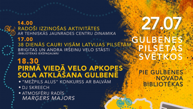 27.jūlijā pie Gulbenes novada bibliotēkas pilsētas svētku svinēšana. Sākot no plkst.14.00 
