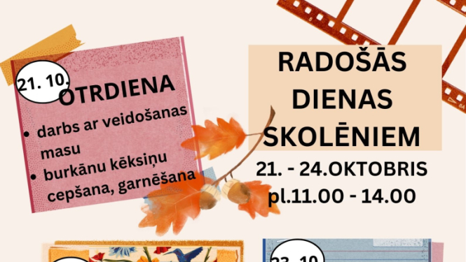 Afiša: Radošās dienas skolēniem