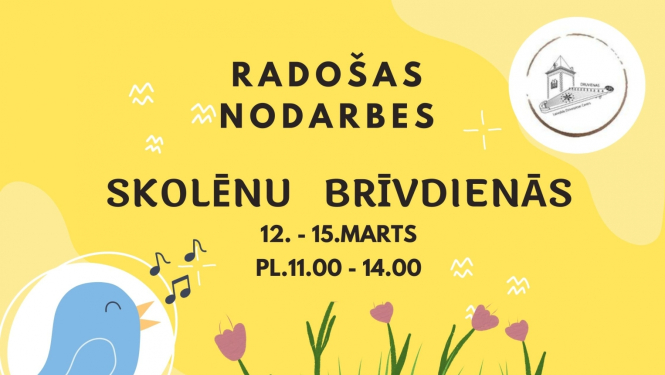 Afiša: Radošas nodarbes skolēnu brīvdienās