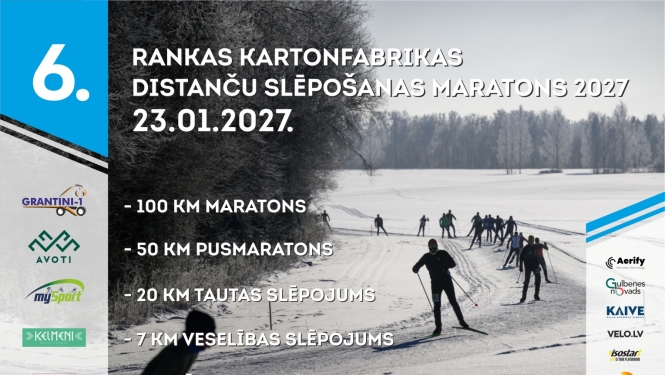 Rankas kartonfabrikas distanču slēpošanas maratons
