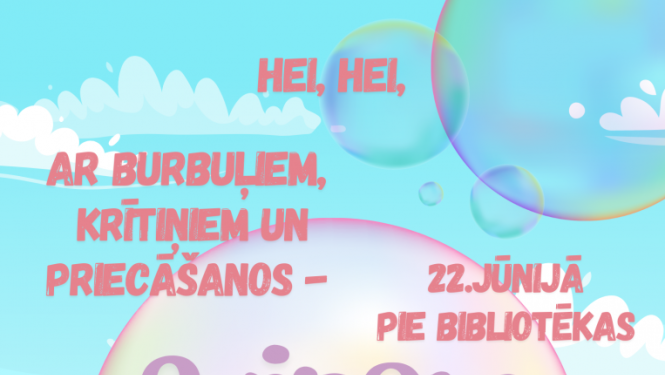 22.jūnijā no plkst.13.00 līdz 15.00 pie bibliotēkas svinēsim vasaru!