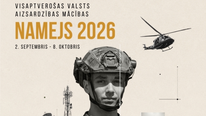 Attēls: No 2. septembra līdz 8. oktobrim visā Latvijā norisināsies visaptverošas valsts aizsardzības mācības “Namejs 2026”