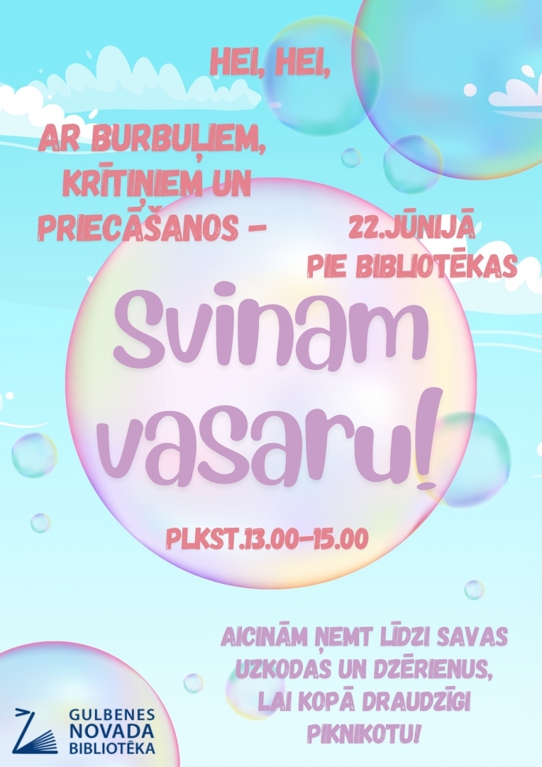 Svinam vasaru aktivitātes bērniem pie bibliotēkas