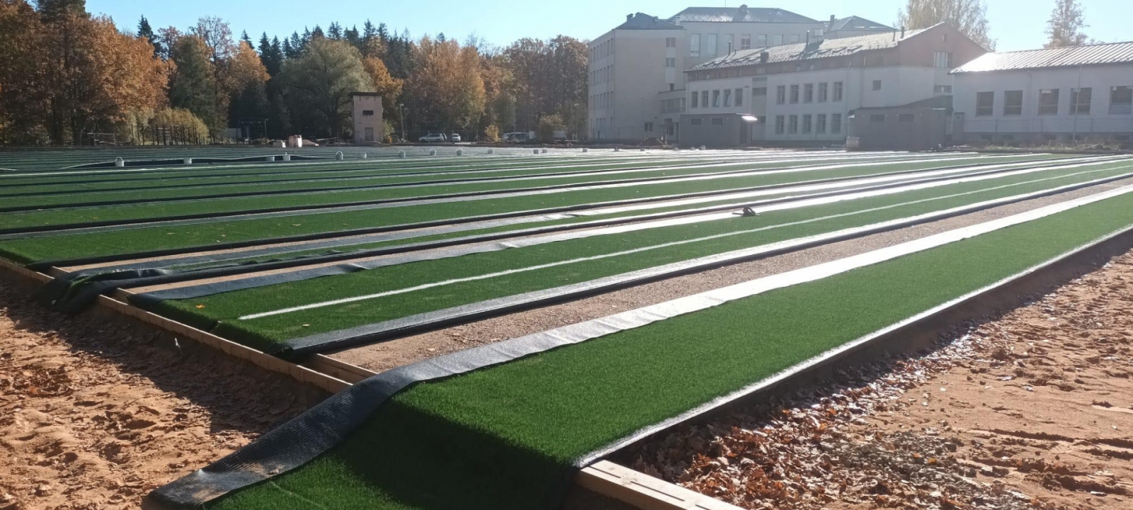 Attēls: Skolas ielas stadiona pārbūves darbi