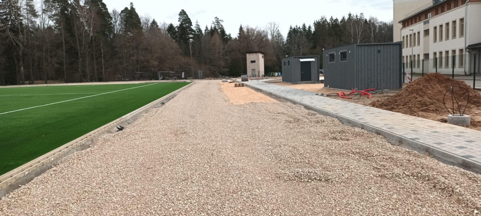 Attēls: Skolas ielas stadiona pārbūves darbi