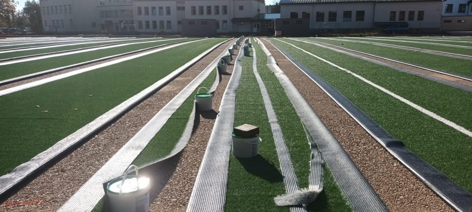 Attēls: Skolas ielas stadiona pārbūves darbi
