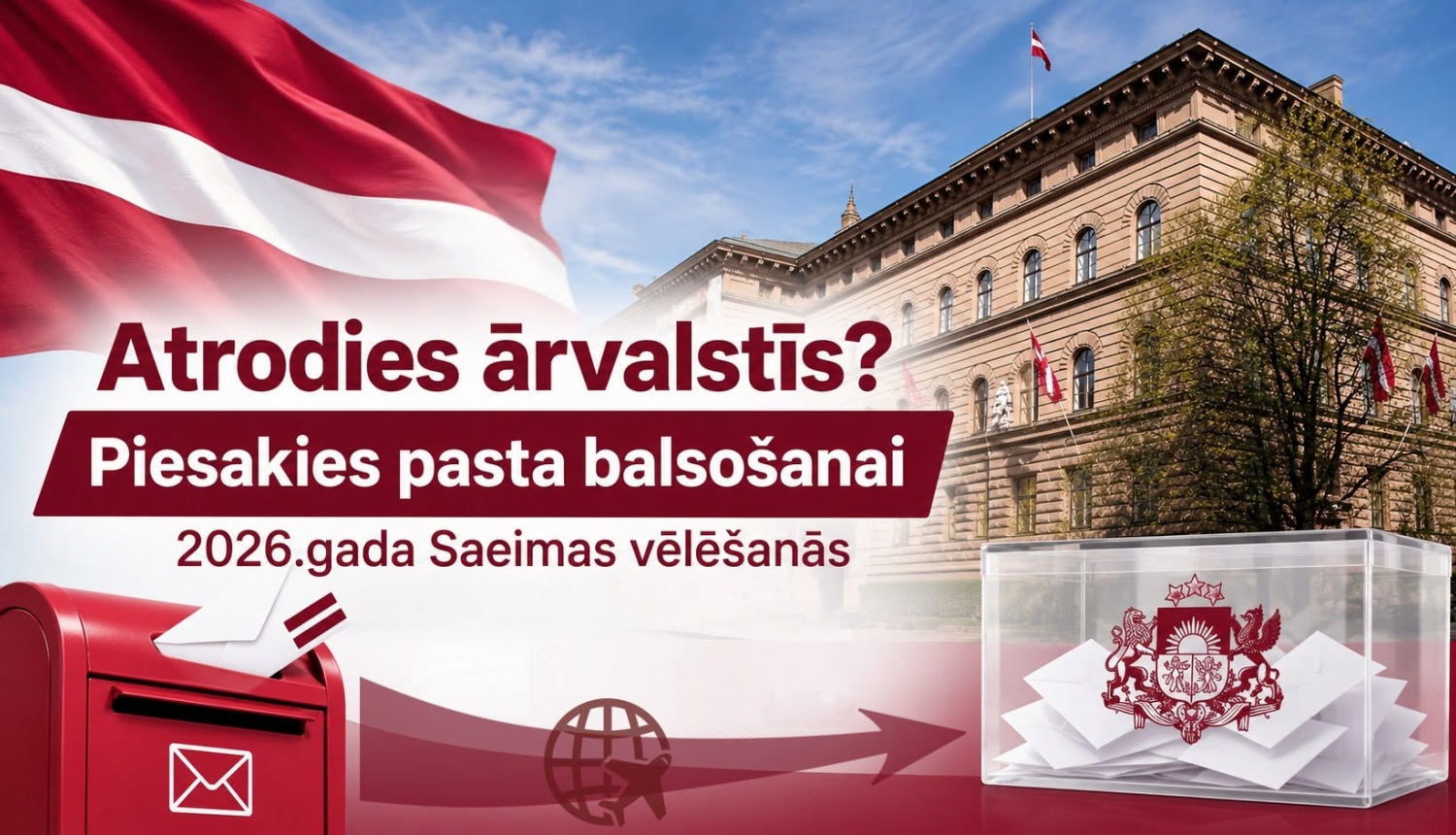 Attēls: No 29. augusta vēlētāji ārvalstīs varēs pieteikties balsošanai pa pastu