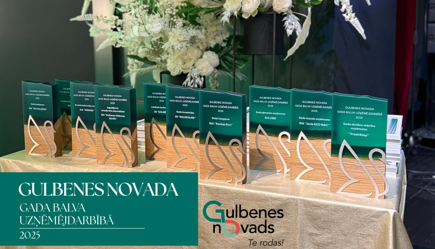 Attēls: Pasniegtas Gulbenes novada gada balvas uzņēmējdarbībā
