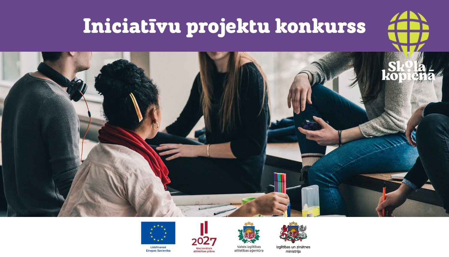Attēls: izsludināts projektu konkurss “Skolas – kopienas iniciatīvu projekti priekšlaicīgas mācību pārtraukšanas un sociālās atstumtības riska mazināšanai”