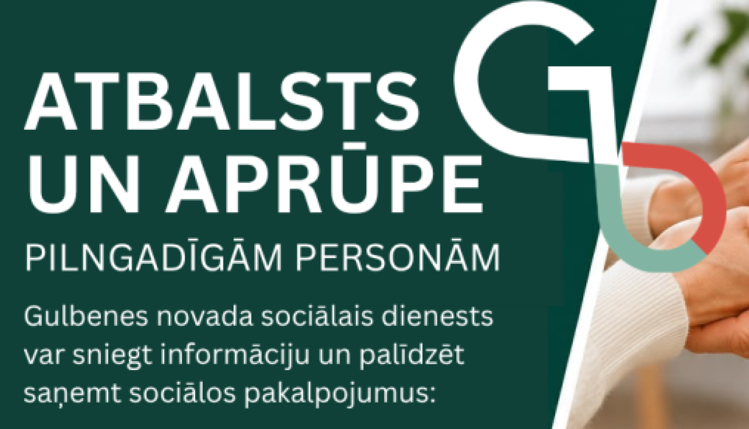 Attēls: Gulbenes novada sociālais dienests aicina savlaicīgi meklēt atbalstu