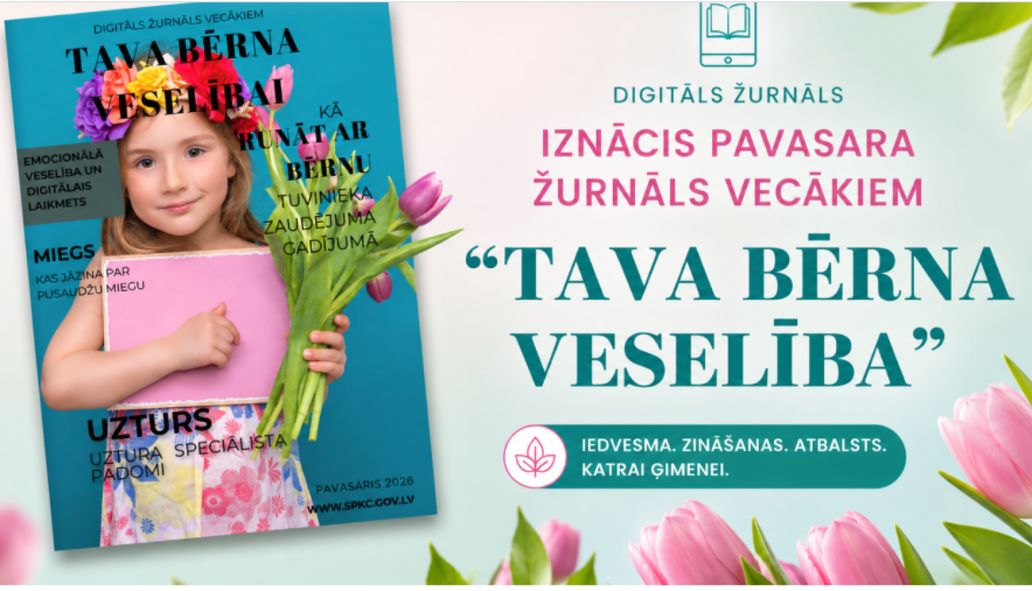 Attēls: jaunais pavasara numurs digitālajam žurnālam vecākiem