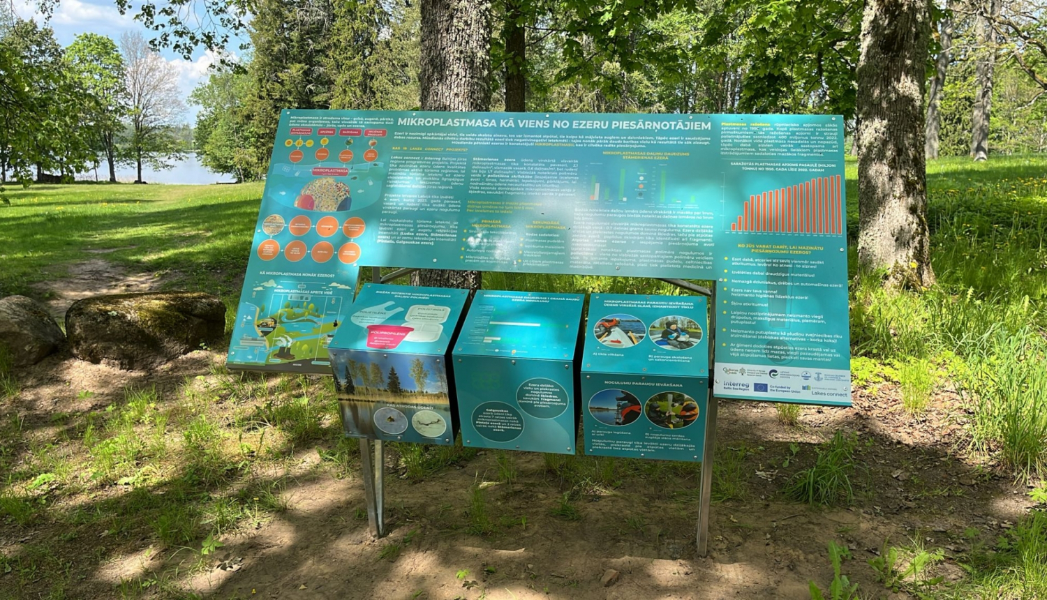 Attēls: ezeri vieno Stāmerienas ezera infostends