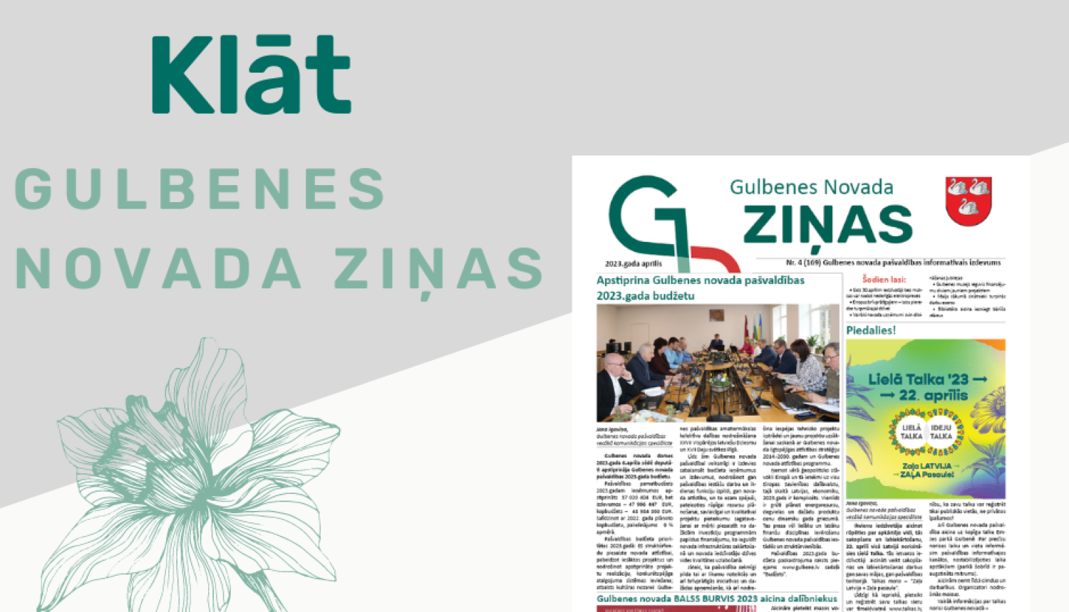 Attēls: iznācis Gulbenes novada ziņas aprīļa numurs