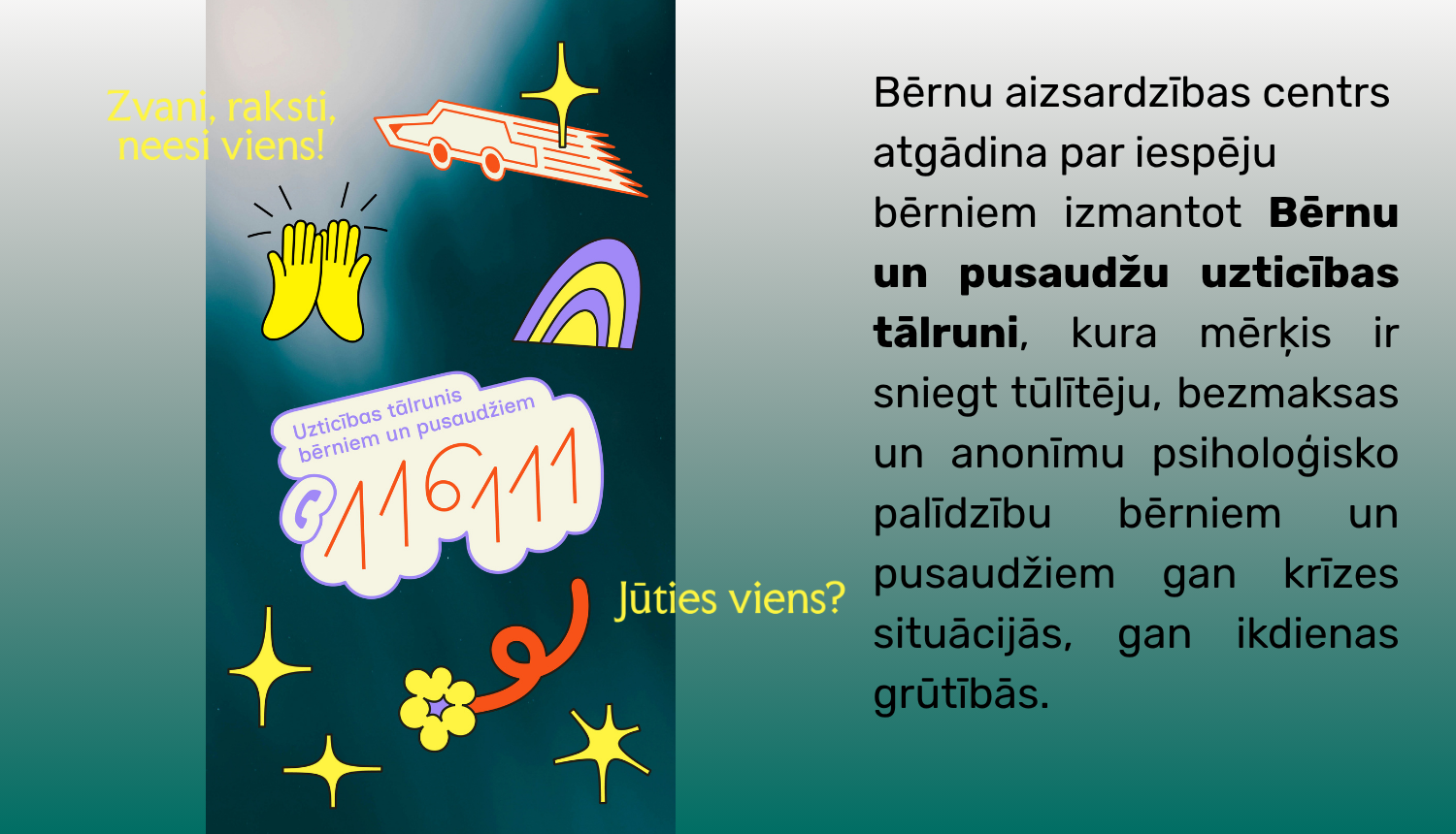 Attēls: bērnu un pusaudžu uzticības tālrunis