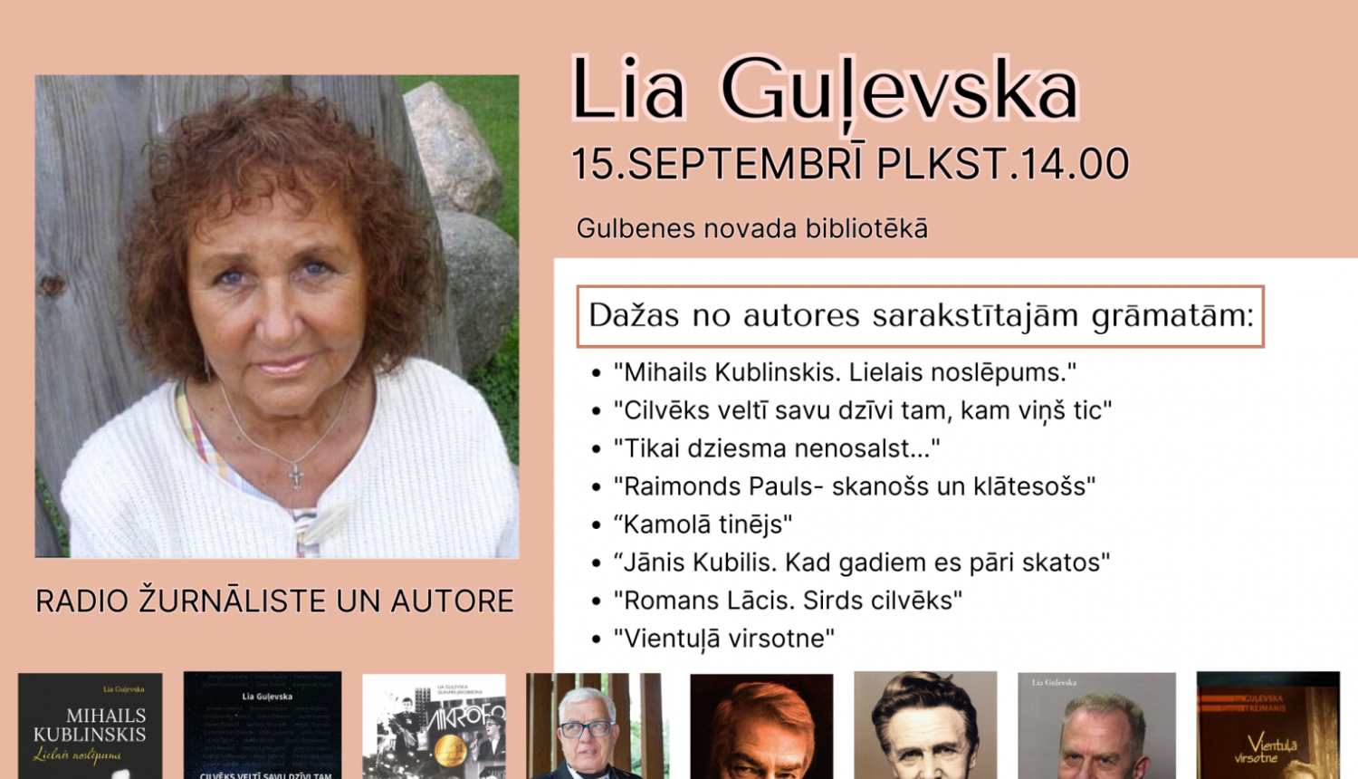 Gulbenes novada bibliotēkā tikšanās ar radio žurnālisti un autori Liu Guļevsku