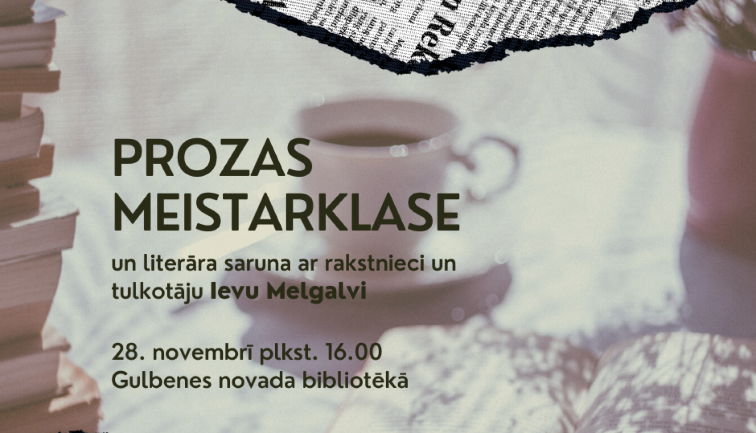 Aicinām uz prozas meistarklasi un literāru sarunu kopā ar Ievu Melgalvi. 🤩 ➡️28.novembrī plkst.16.00 Ieva Melgalve – rakstniece. Rakstniecība debitēja jau 1994. gadā. Raksta galvenokārt fantastikas un fantāzijas žanrā, tulko no angļu valodas, strādā kā redaktore. Periodikā publicējusi publicistiskus apcerējumus, dzejoļus, viencēlienus. Darbi un darbu fragmenti tulkoti arī lietuviešu, vācu un zviedru valodā. Jaunākais darbs kopā ar Elizabeti Lukšo-Ražinsku "Emī un Rū. Robota sirds" (2020), kā arī "Emī un Rū