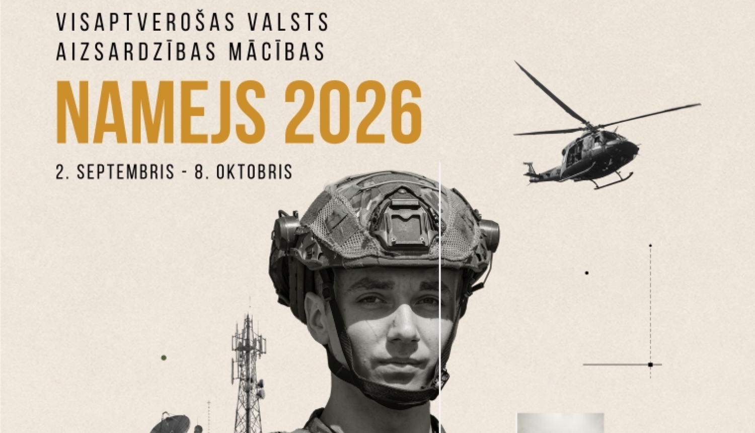 Attēls: No 2. septembra līdz 8. oktobrim visā Latvijā norisināsies visaptverošas valsts aizsardzības mācības “Namejs 2026”